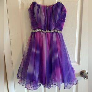 Junior's Purple Strapless Homecoming/ Formal Dress!
